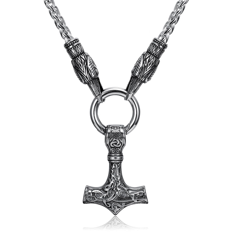 Jewelry Retro Hammer 304 Stainless Steel Pendant Necklace