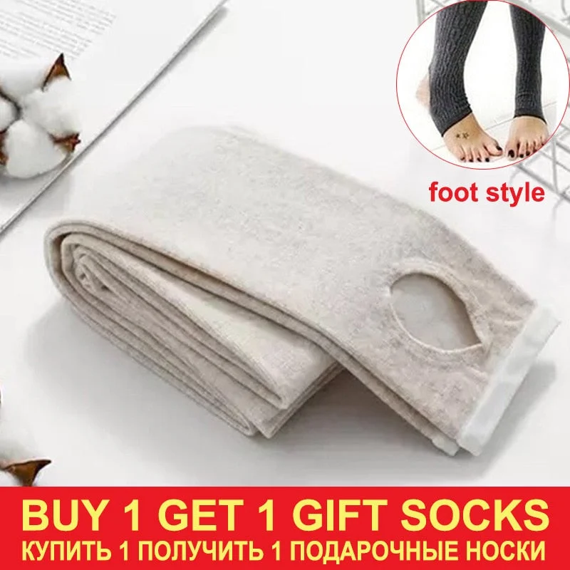 Warm Pantyhose Tights High Elastic Waist Thick Stockings Tights Female Striped Pantyhose 16 Solid Color Autumn Winter Tights