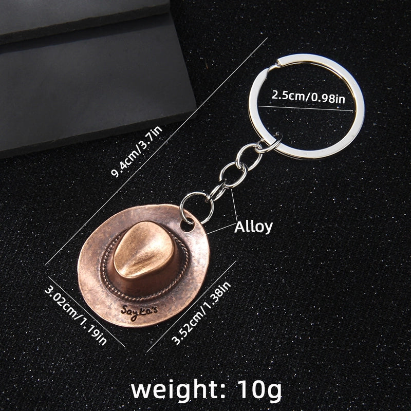 Retro Commute Hat Alloy Keychain