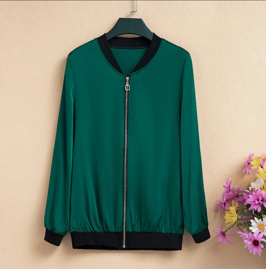 2020 Fashion Thin Jacket Women Autumn Baseball uniform Plus size Short Coat Long Sleeve Basic Jackets Loose Female Outwear