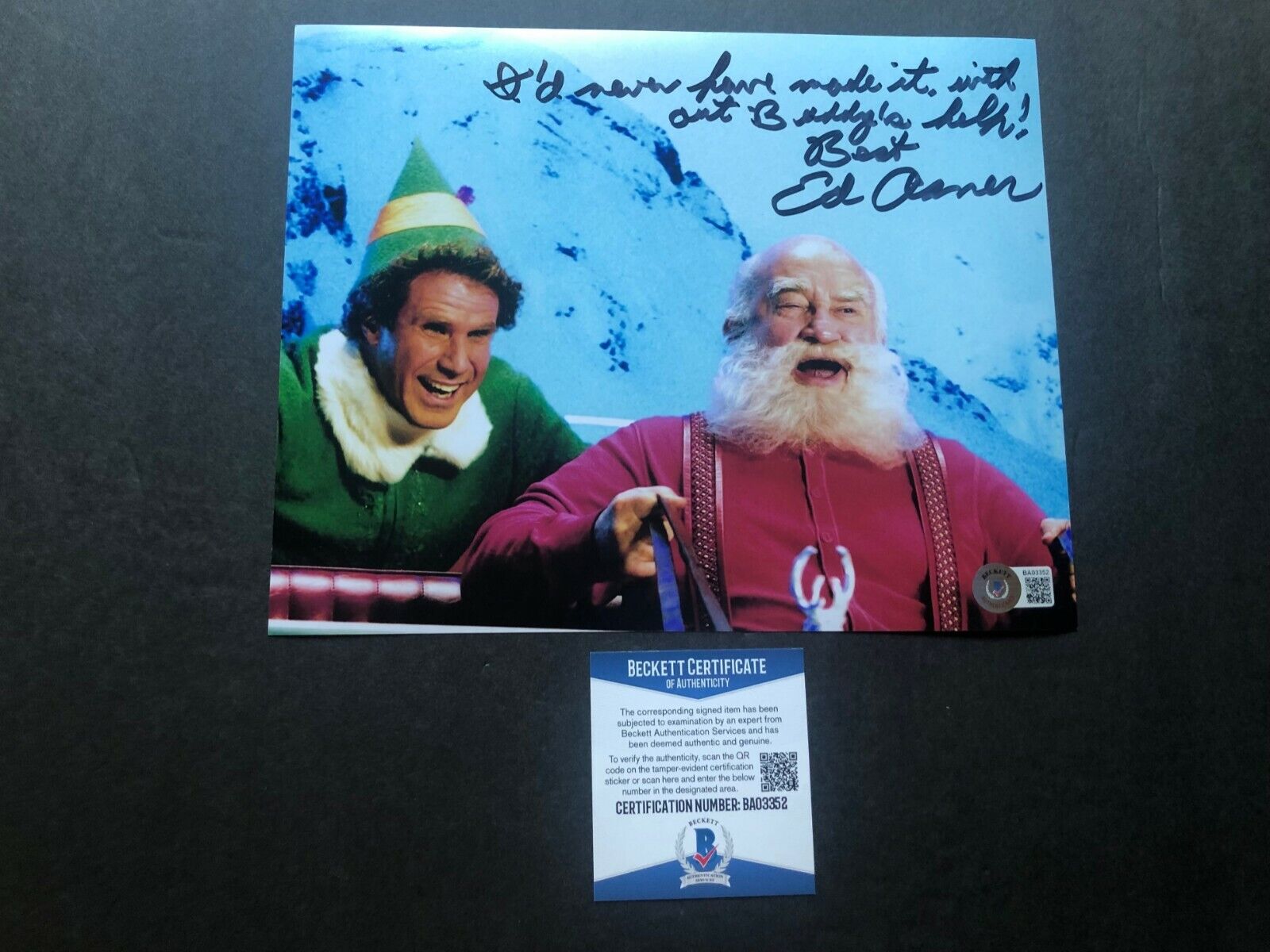 Ed Asner Signed autographed classic ELF santa Buddy 8x10 Photo Poster painting Beckett BAS Coa