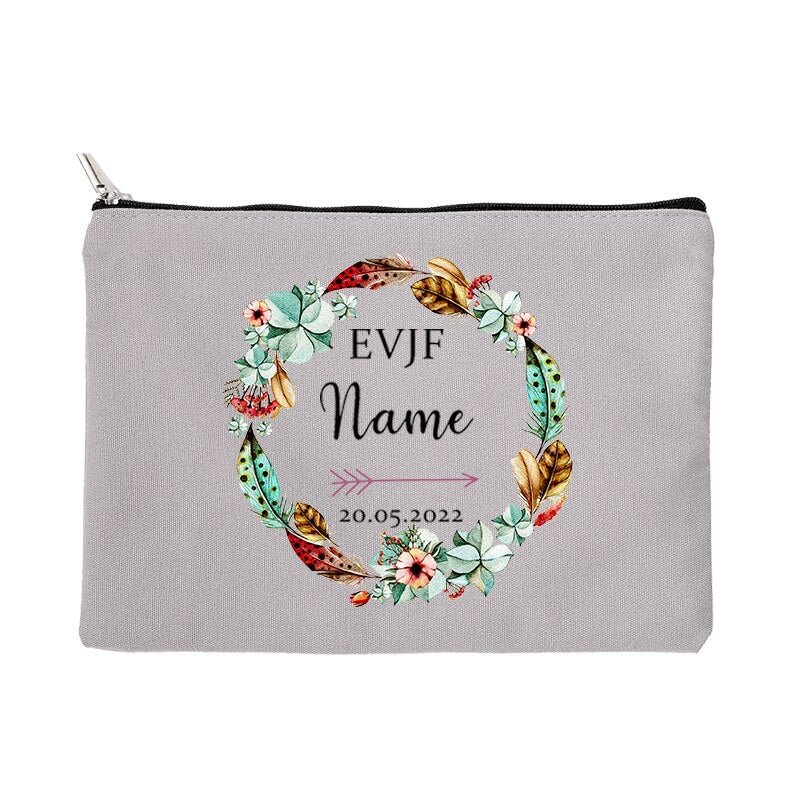 Personalize Evjf Custom Name+date Makeup Bag Bachelorette Party  Toiletries Organizer Maid of Honor Gift Wedding Bridesmaid Bags