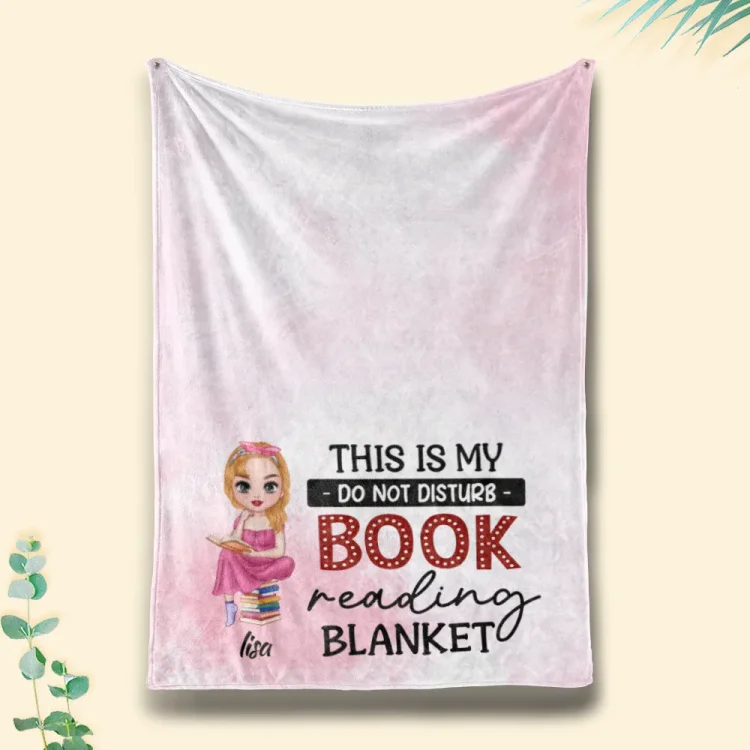 Doll Girl My Do Not Disturb Book Reading Personalized Blanket
