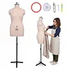 [US Local Warehouse] Dress Form Height Adjustable Sewing Mannequin Female with Stable Metal Base Mannequin Body Torso for Retail Boutique Store