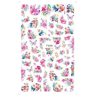 3D Flowers Charms Nail Art Decoration Stickers Geometry Leaf Floral Decorations Nail Design Gel Polish Summer Decals Wraps-Nail Inspo