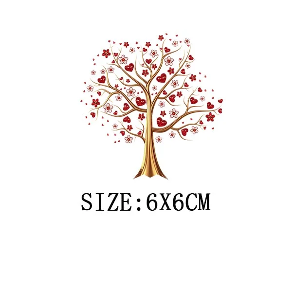 Beautiful Tree Thermal Stickers On T-shirt DIY Washable Iron On Transfer For Clothing Pretty Design On Woman Clothes Patch Decor
