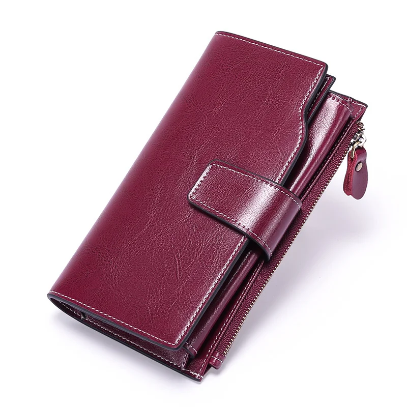 Leather Anti-theft Brush Ladies Wallet Long