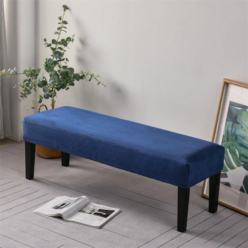 Sdrawing Bench Chair Cover Stretch Piano Stool Cover Long Ottoman Cover Solid Color Bench Slipcovers Changing Shoes Bedside Home