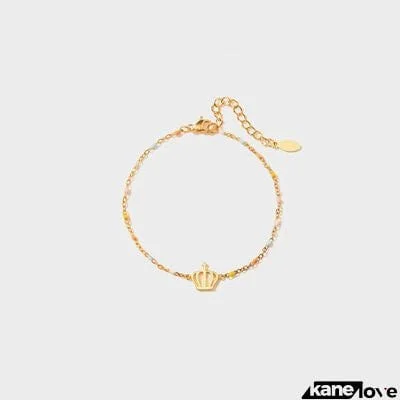 Crown Shape 18K Gold-Plated Bead Bracelet