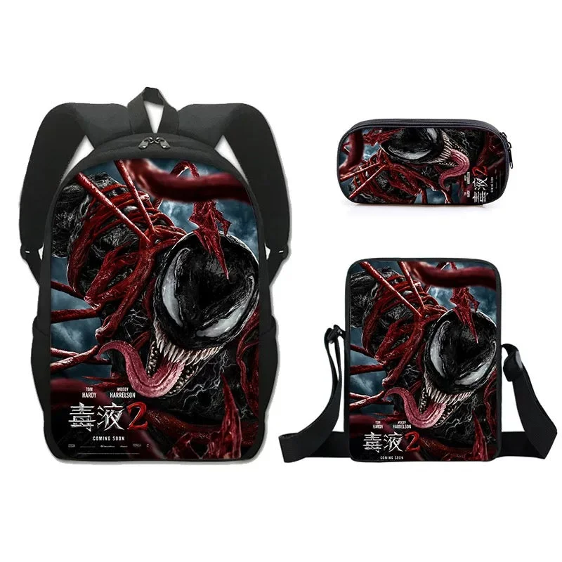 Buzzdaisy Venom 2 Schoolbag Backpack Lunch Bag Pencil Case Set Gift for Kids Students