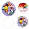 Flower-DIY Embroidery Kit with Pattern Cotton Threads Needles Hoop 30*30cm/11.81*11.81in tapestrymarket