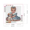 Vie d&rsquo;animaux de compagnie fille-plein diamant rond peinture-30 * 30cm