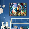 Diamond Painting-DIY Full Round Drill Indian and Wolf