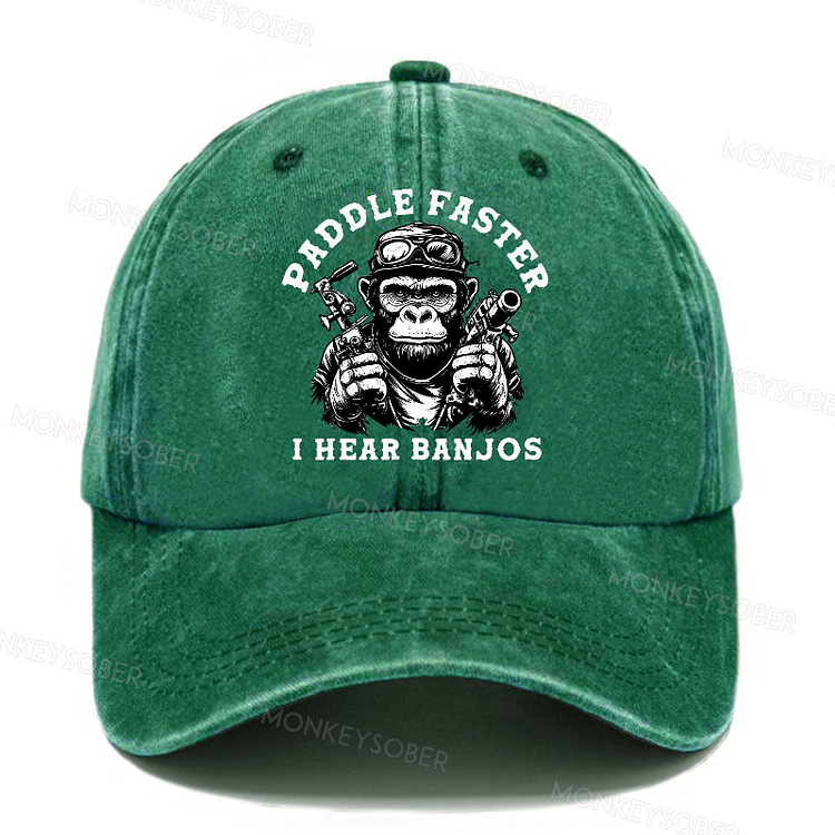 Paddle Faster I Hear Banjos Washed Baseball Caps