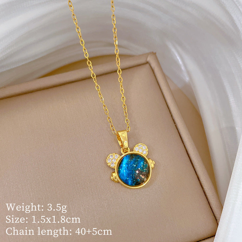 Copper Micro-Inlaid Cross Fashionable And Gorgeous Full Diamond Necklace For Women All-Match Clavicle Chain Titanium Steel