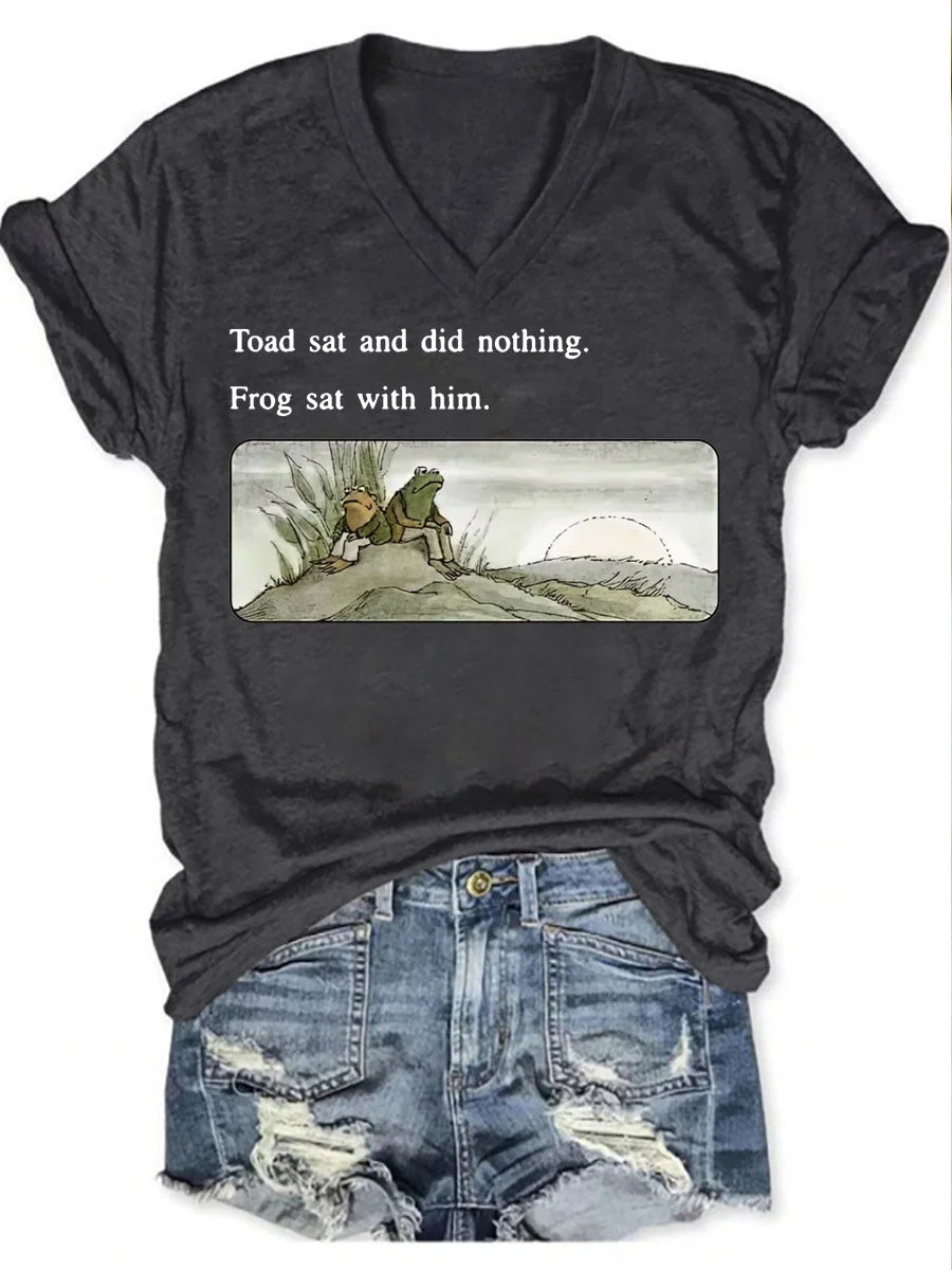 Toad And Frog V-neck T-shirt