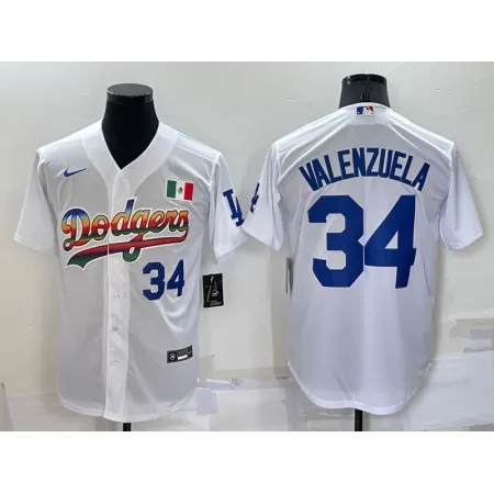 Men's Los Angeles Dodgers #34 Toro Valenzuela White Cool Base Stitched Baseball Jersey 0ON1