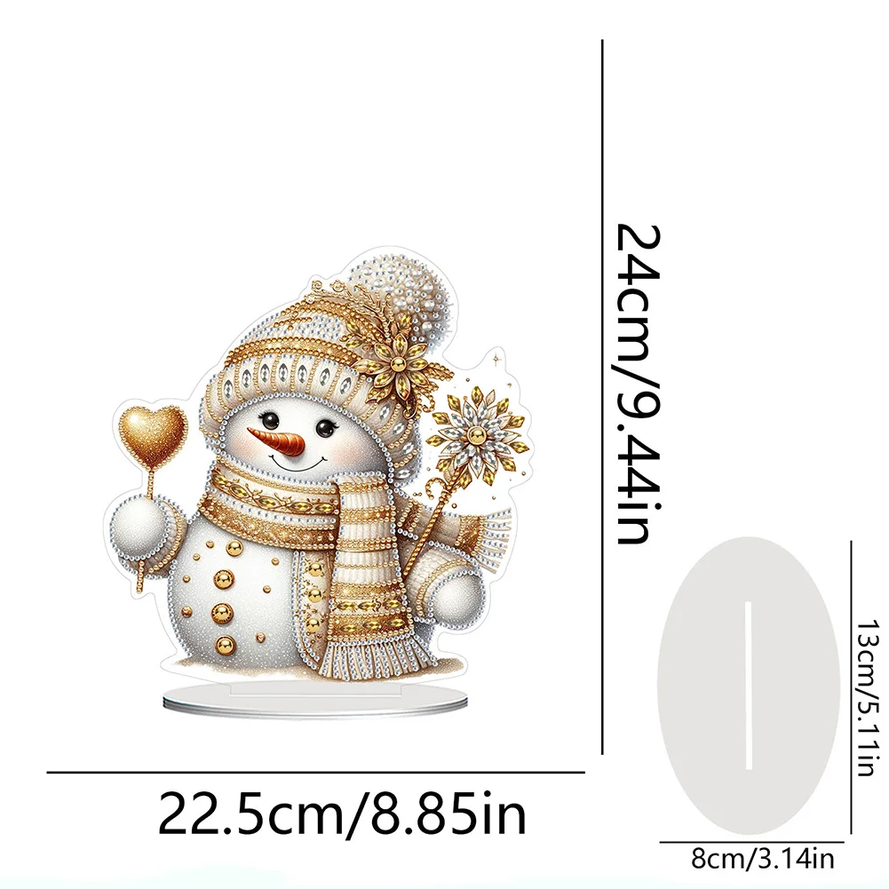 DIY Christmas Snowman Acrylic Special Shaped Decor Desktop Diamond Art Kits for Home