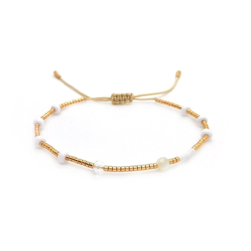 Sweet Color Block Freshwater Pearl Glass Gravel Bracelets