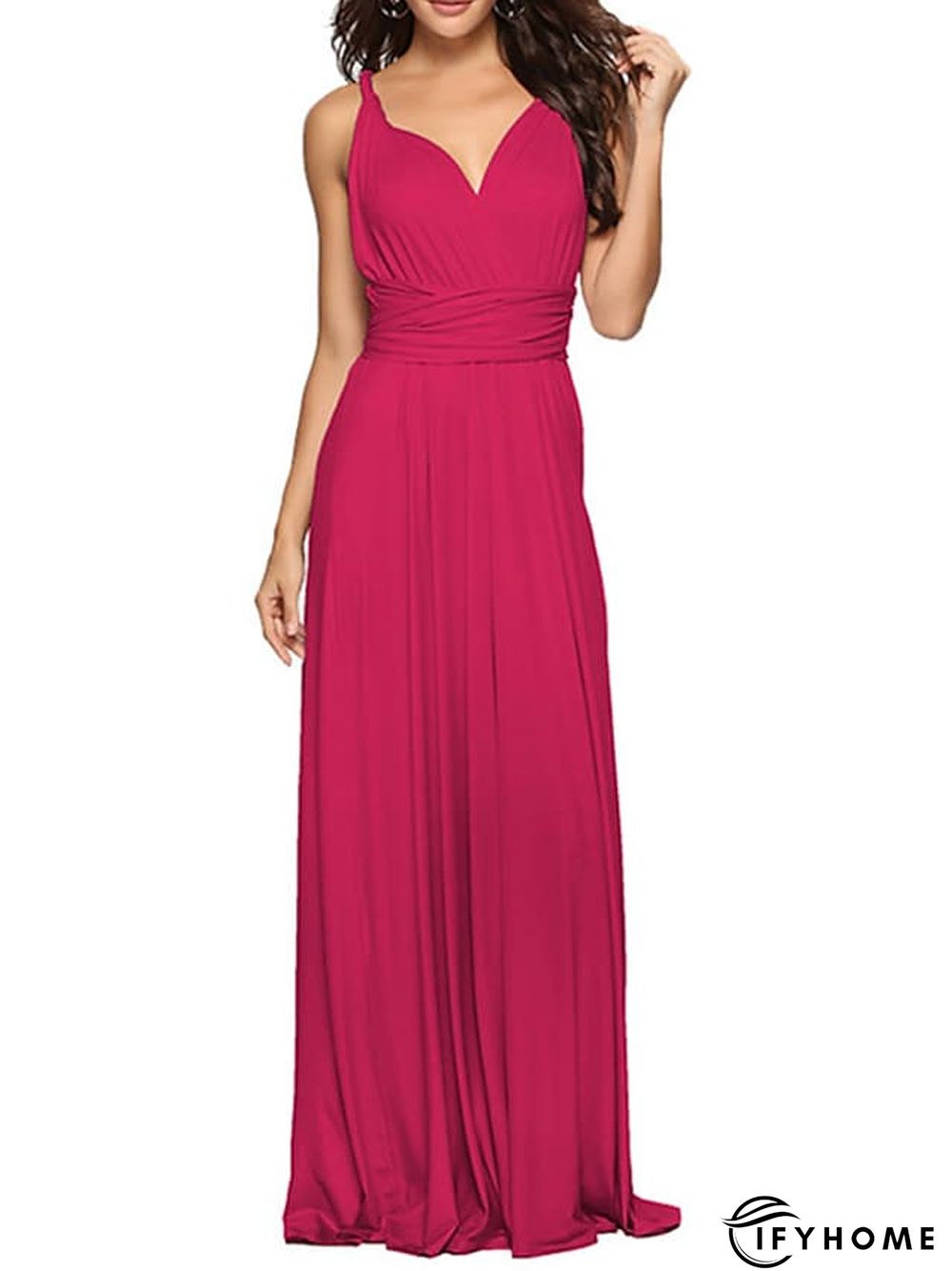 Women‘s Prom Party Dress Swing Dress Long Dress Maxi Dress Green Black Blue Sleeveless Pure Color Backless Spring Summer V Neck Party S M L XL | IFYHOME