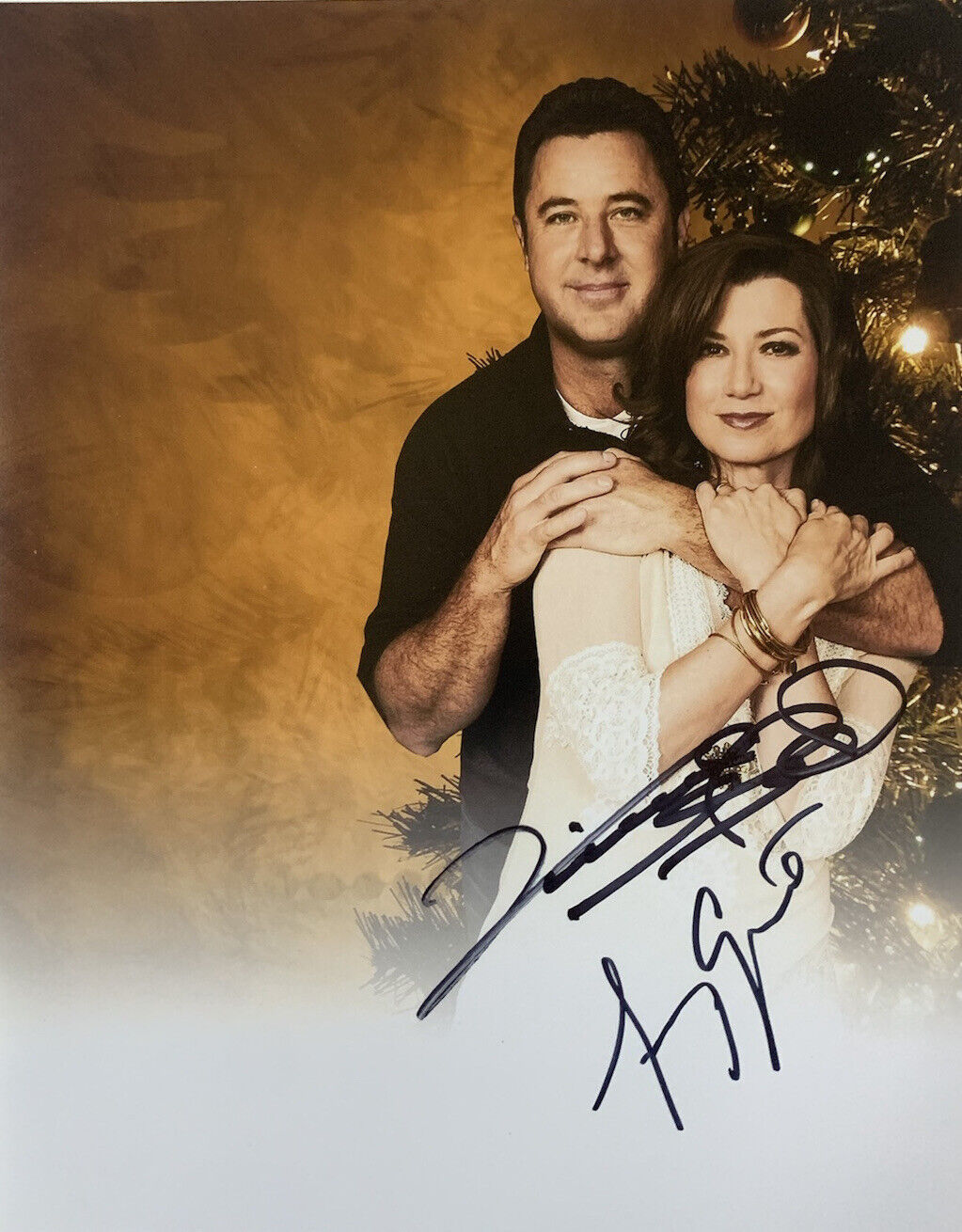 VINCE GILL & AMY GRANT HAND SIGNED 8x10 Photo Poster painting COUNTRY SINGER AUTOGRAPHED PROOF