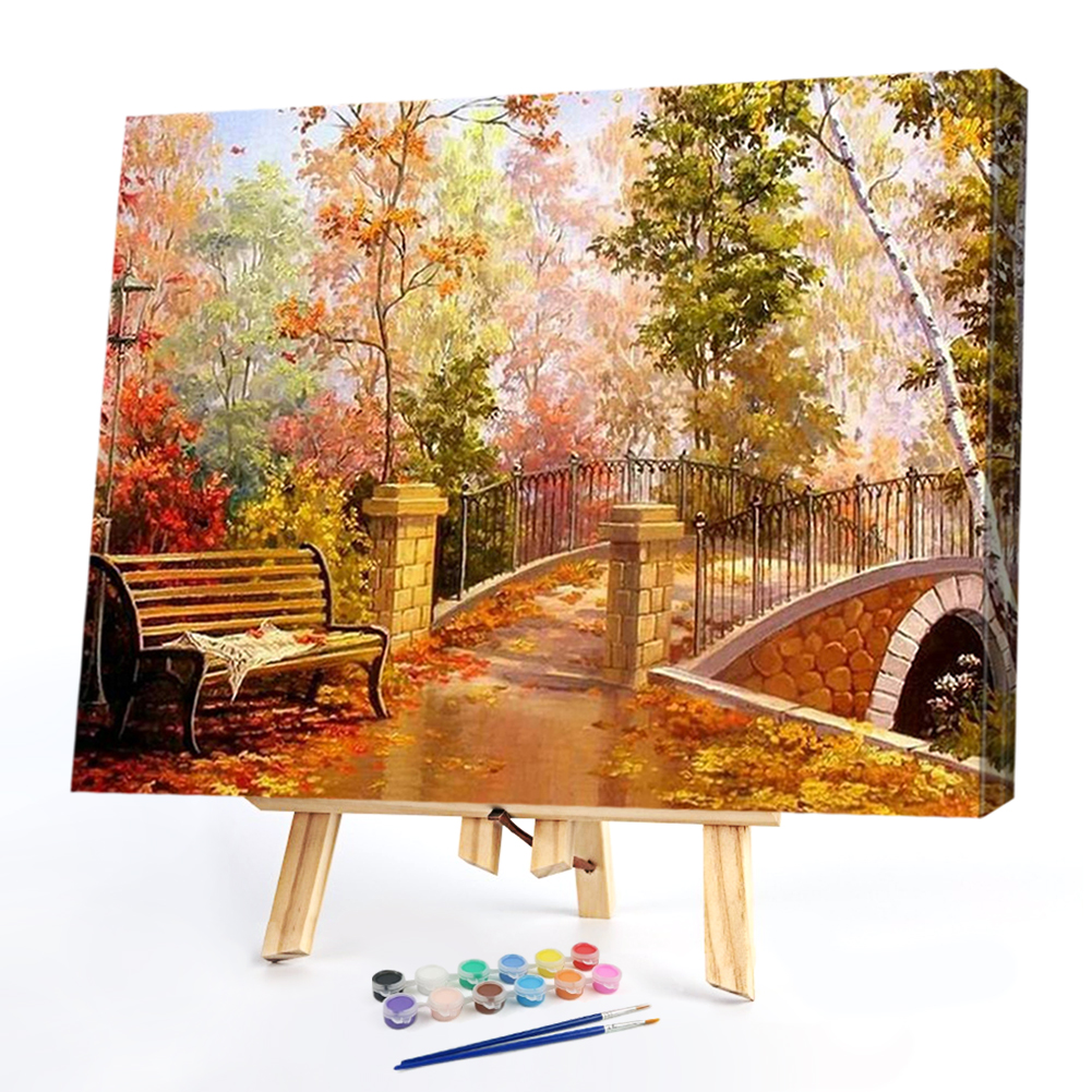 

40*30CM Paint By Numbers-Bridge Side, 501 Original