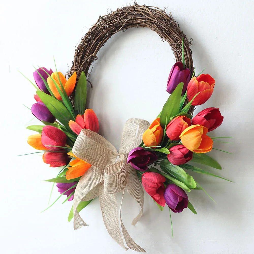 New holiday gift decoration simulation tulip rattan garland