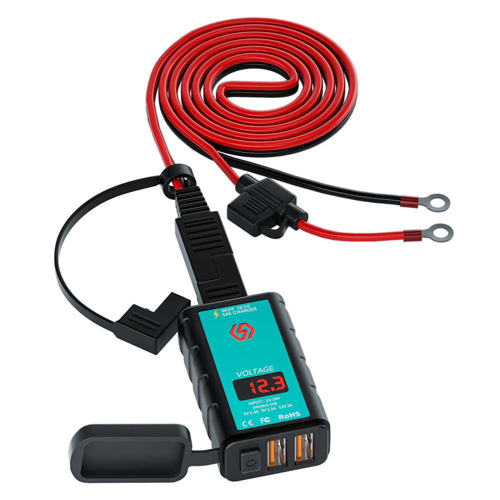 

ZH-1422A3 Fast Charging Dual USB Motorcycle Charger Waterproof Voltmeter, 501 Original