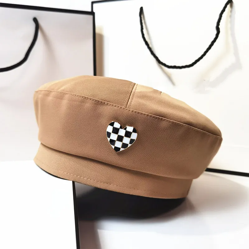 Fashion Pure Color Love Heart Beret