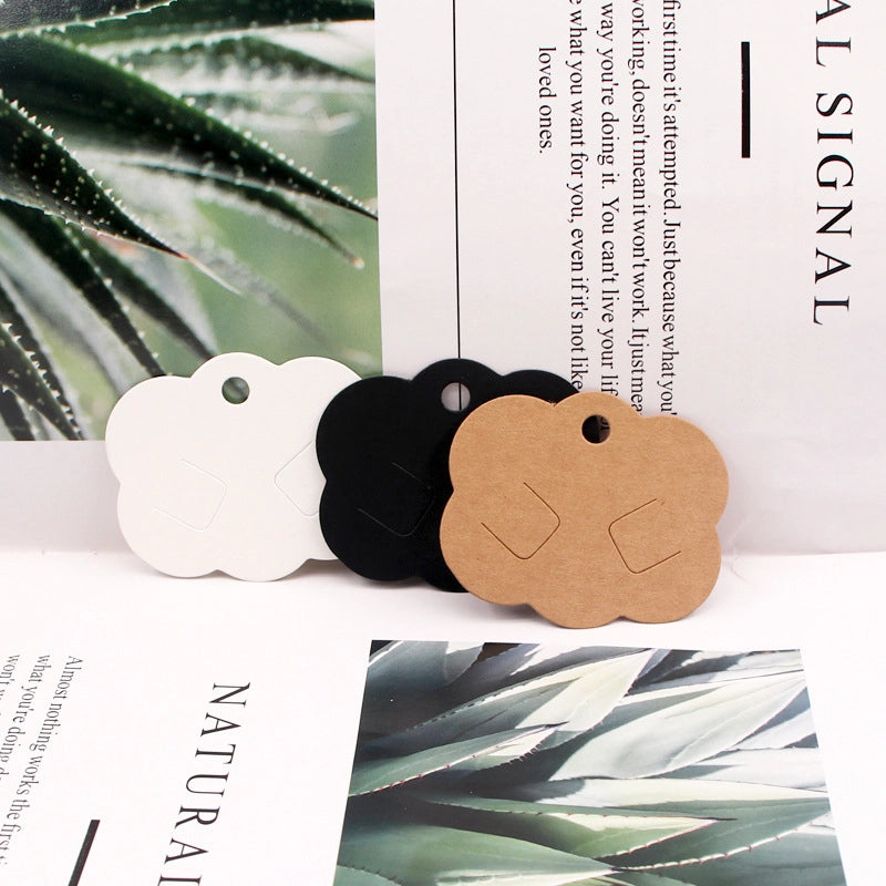 100 PCS/Package Paper Minimalist Classic Style Solid Color Jewelry Packaging Cards