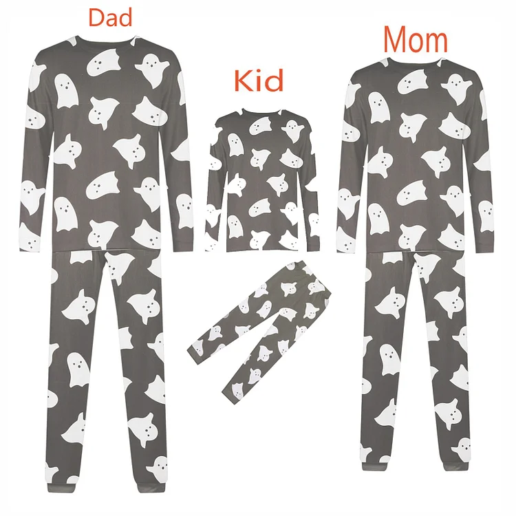 Halloween Cartoon Ghost Print Family Matching Halloween Pajamas Set
