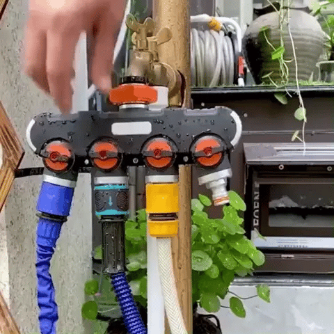 4-Wege Ventilverteiler | 3/4-Zoll Wasserverbindung für Gartenschläuche GIF 2