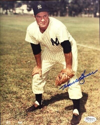 Hank Bauer Yankees Signed Jsa Cert Sticker 8x10 Photo Poster painting Autograph Authentic