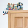 (US Local)Ocean Goblin 5D DIY Wooden Door Topper Diamond Painting Door Corner Decor