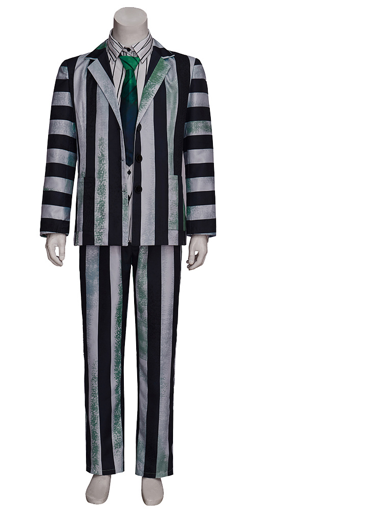 Beetlejuice Musical Cosplay Costume Striped Beetlejuice Halloween Suits