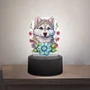Cute Animal Diamond Painting LED Lamp Diamond Painting Night Light (Wolf)
