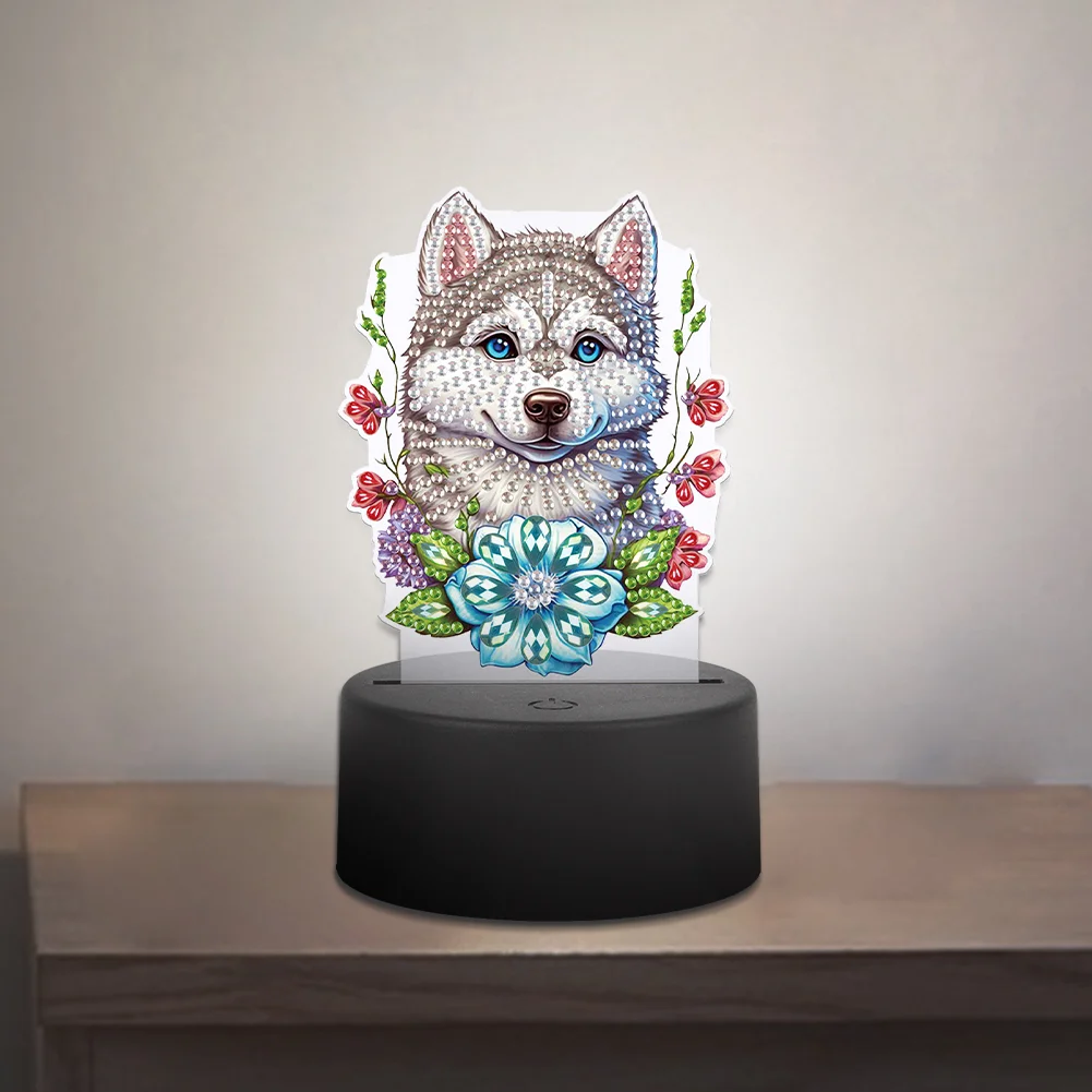 DIY Wolf Diamond Painting LED Lamp Diamond Painting Night Light