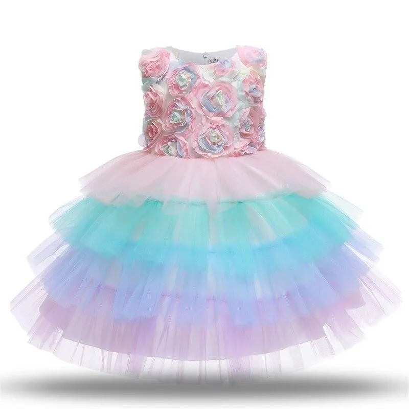 Christmas Baby Girls Dress For Newborn 1 Year Birthday Party Outfits Winter Long Sleeve Christening Gown Infant New Year Costume