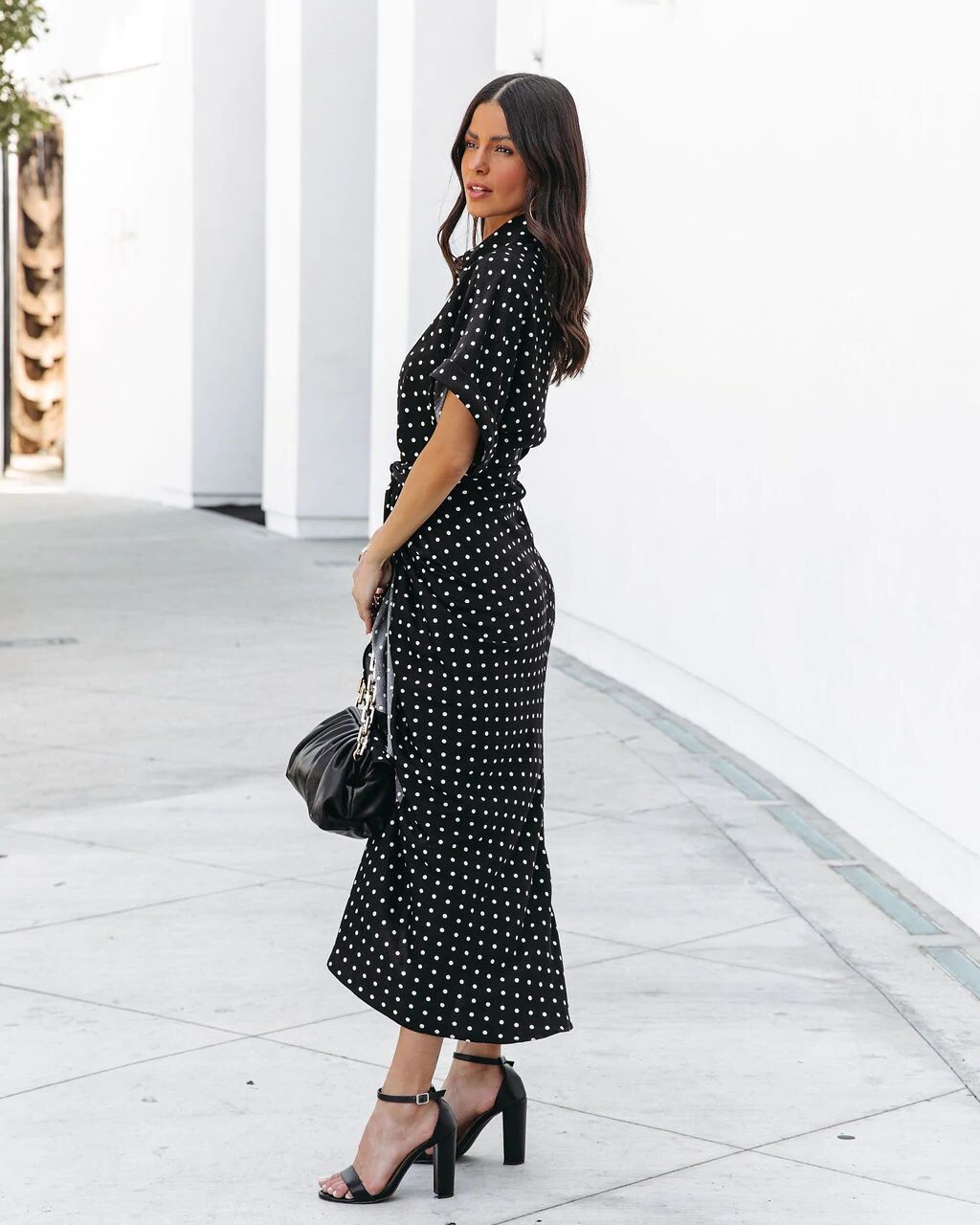 thdmladies Brunch Date Mocha Polka Dot Maxi Dress thedmladies