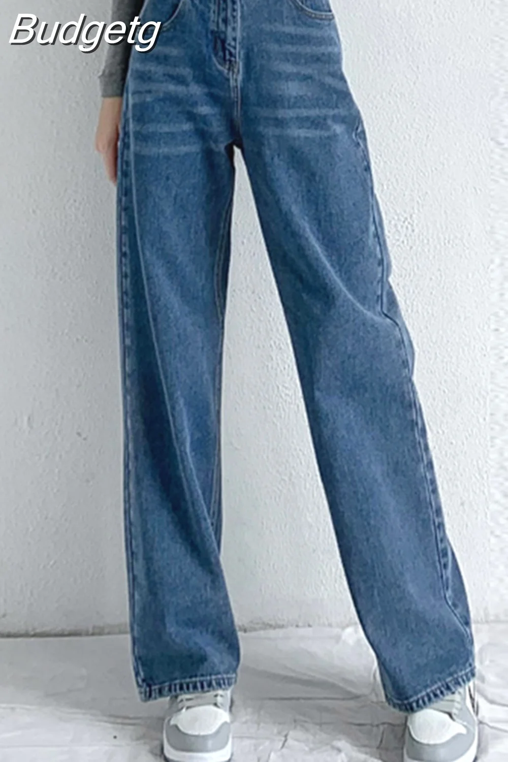 Budgetg Jeans Women Wide Leg Pants Mom Femme Black Blue Jeans High Waist Woman Trousers 2023 Clothing Pantalones Spodnie Damskie