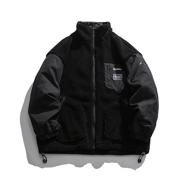 Man Fall Winter Outfis Winter Vintage Coat Men's Loose Plush Thermal Cotton-Padded Clothes