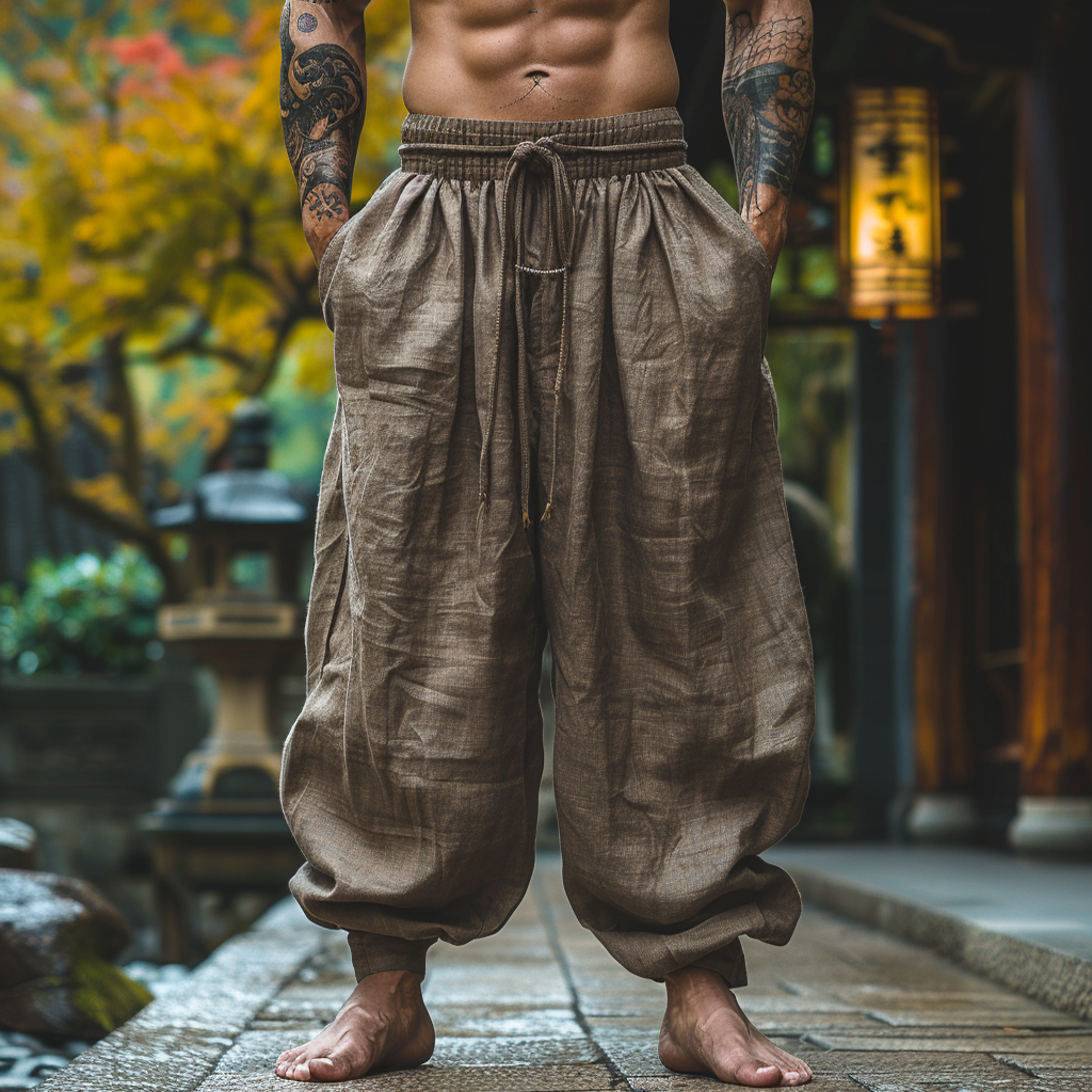 Simple Loose Men's Linen Pants Comfortable And Breathable Linen Pants