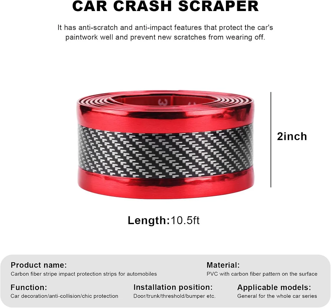 Car door anti-collision and anti-scratch cover sticker, waterproof carbon fiber door sill protection tape