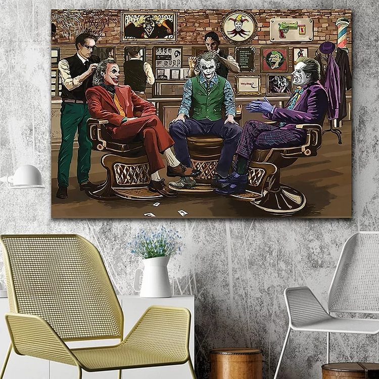 The Joker Barber Shop Canvas Wall Art