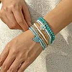 Bohemian 9-piece Butterfly, Flower And Heart Beaded Bracelet - Image 5