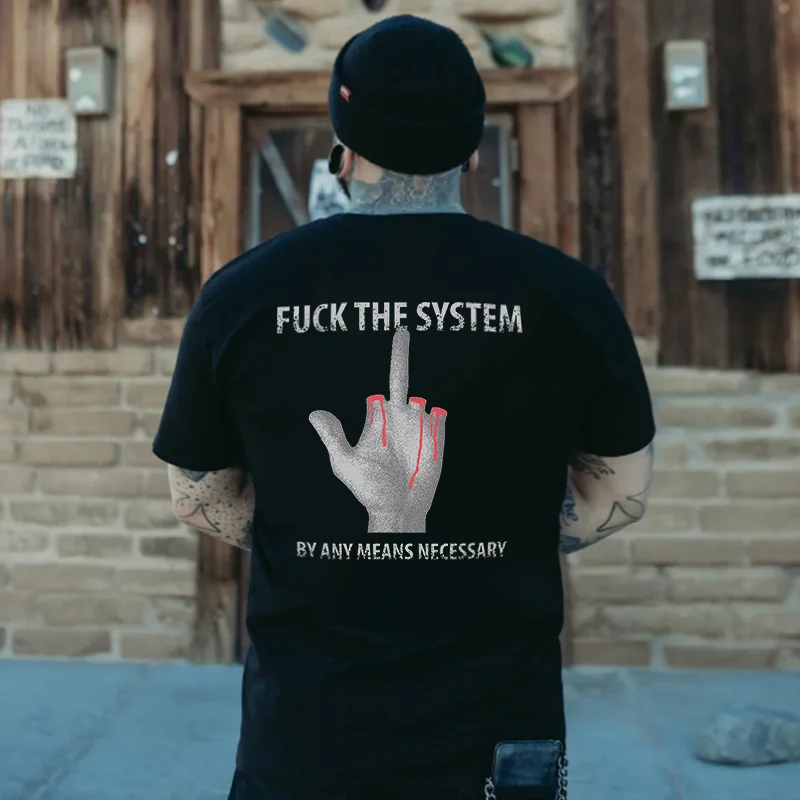 F**K The System Printed Men's T-shirt -  