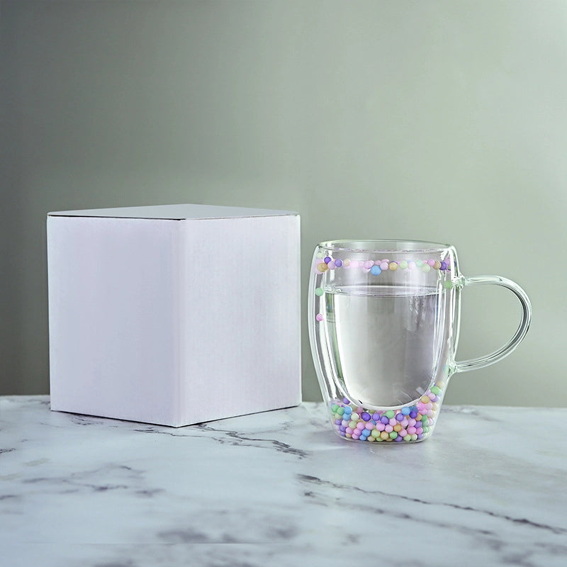 Casual Vacation Flower Borosilicate Glass Mug 1 Piece
