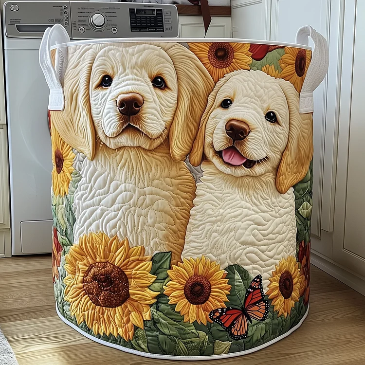 Golden Retriever Quilted Laundry Basket GFTOTG802