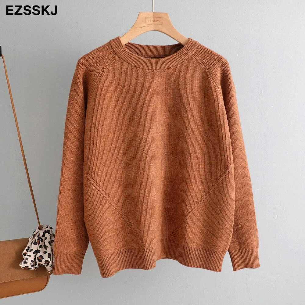 casual Autumn autumn winter thick loose sweater Pullovers Women female oversize O-neck sweater knit Jumpers top