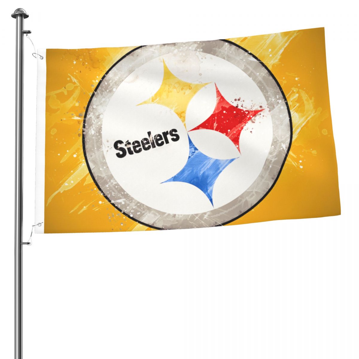 Pittsburgh Steelers Logo Grunge Art 2x3 FT UV Resistant Flag